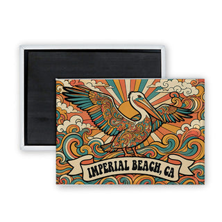 IMPERIAL BEACH PELICAN Rectangle Badge Magnet