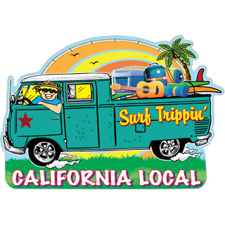 California   Surf Trippn' Retro Van California Local Sticker