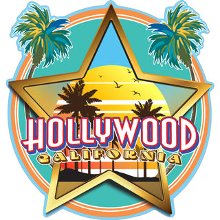 HOLLYWOOD STAR BEACH SCENE Sticker
