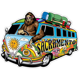 Sacramento   Bigfoot Hippie Van Bus Sticker