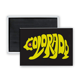 Colorado   Yellow Letter Bear Rectangle Badge Magnet