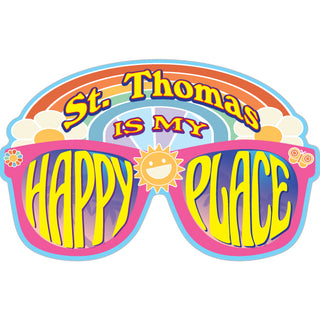 ST THOMAS US VIRGIN ISLANDS MY HAPPY PLACE GLASSES Sticker