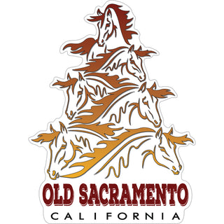 Old Sacramento  California Horse White Copper Triangle Sticker