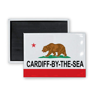 Cardiff by the Sea   CA Bear Flag Rectangle Badge Magnet
