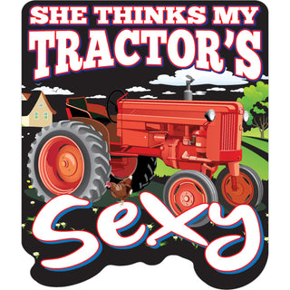 Novelty   She Thinks My Tractor Is Sexy Vertical Sticker