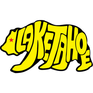 Lake Tahoe   Yellow Letter Bear Sticker