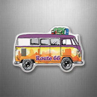 Route 66   Desert Mountain Bus Side View 3D Magnet