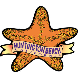 Huntington Beach  California   Starfish with Banner Sticker