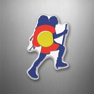 CO Flag Hiker   Colorado Flag Hiker 3D Magnet