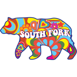 OK4 South Fork Tie Dye Bear Hippie Bear Sticker