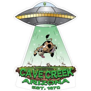Cave Creek  Arizona est. 1870   Cow Abduction Sticker