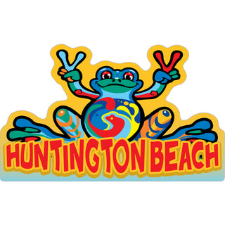Huntington Beach  CA Peace Frog Sticker
