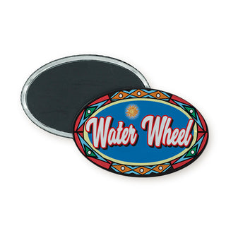 Water Wheel   Blue Oval Oval Badge Magnet