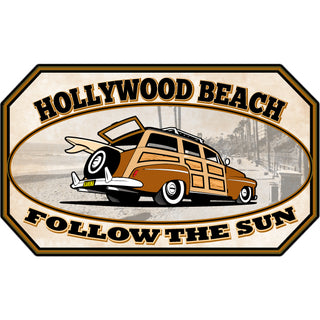 OK3 Hollywood Beach Woody Follow the Sun mini Sticker