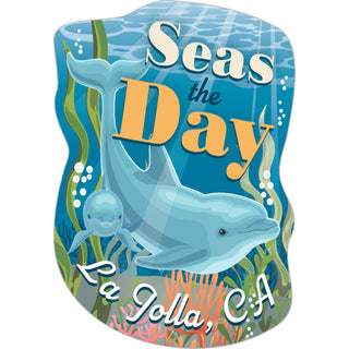 La Jolla  CA   Seas The Day Sticker