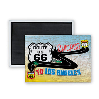 Route 66   Winding Road Rectangle Badge Magnet