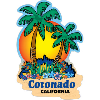 Coronado  CA   Palms Sunset Sticker