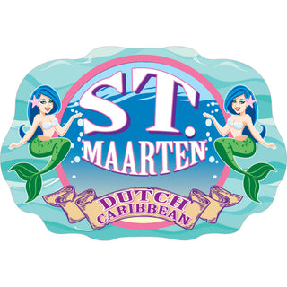 St. Maarten Dutch Caribbean   Mermaid Book Ends Sticker