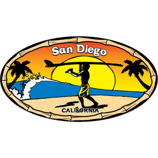 San Diego  California   Endless Summer Oval Sticker
