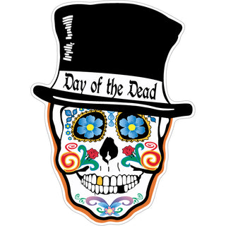Day Of The Dead   Top Hat Sugar Skull Sticker