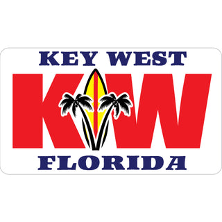 OK3 Key West KW Fat Letters Board and Palm Trees Sticker