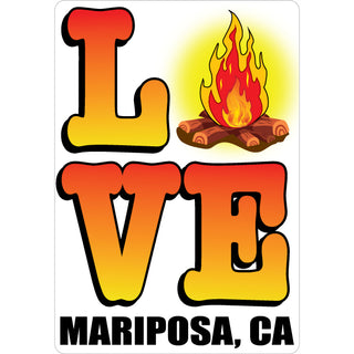 OK4 Mariposa  CA Love Campfire (00870) Sticker