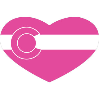 OK4 Colorado Pink Flag Heart Sticker