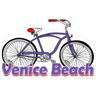 Venice Beach   Purple Beach Cruiser Sticker