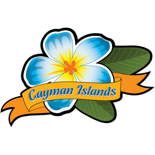 Blue Plumeria with Banner Sticker