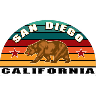 San Diego  California   Striped Half Circle Bear Sticker