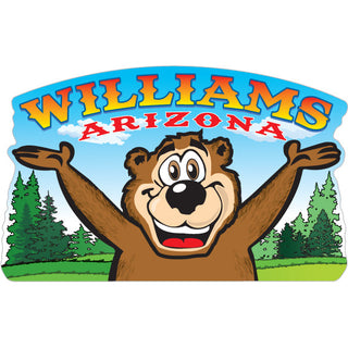 Williams Arizona Cartoon Bear  Sticker