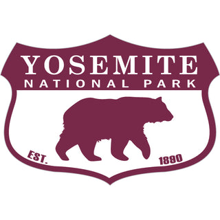 Yosemite National Park   Wide Purple Bear Shield Sticker