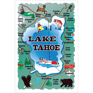 Lake Tahoe   Lake Map Sticker