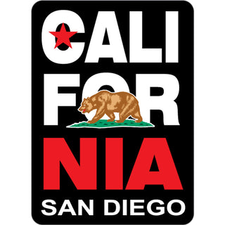 San Diego   Black Flag Stacked Letters Sticker