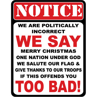Novelty   Warning Politically Correct Sticker