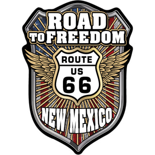 New Mexico   Route 66 Road To Freedom Sheild Sticker