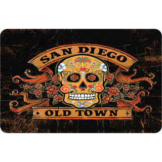 Old Town San Diego   Distressed Sugar Skull Sticker