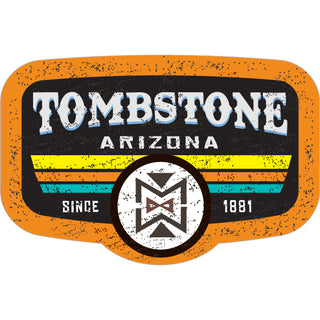 Tombstone  Arizona   Distressed 3 Stripes Sign Sticker