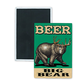 Big Bear Beer Bear Rectangle Badge Magnet