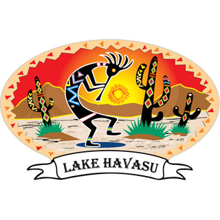 Lake Havasu   Kokopelli Desert Scene Banner Sticker