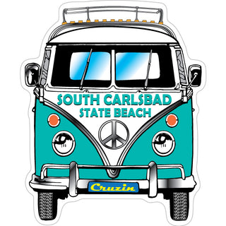 South Carlsbad State Beach bus front view Sticker