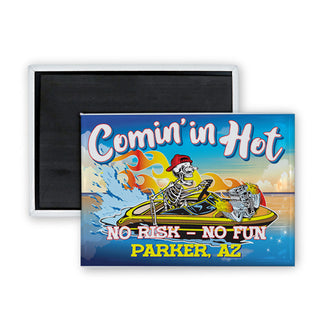Parker  AZ   Comin' In Hot Rectangle Badge Magnet