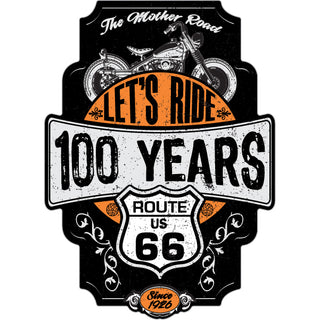 Route 66   The Mother Road  Let's Ride  100 Years Sticker