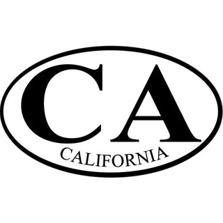 California   Black & White Euro Oval Sticker