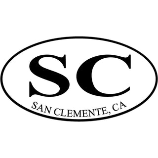 San Clemente  CA   Black and White Euro Oval Sticker