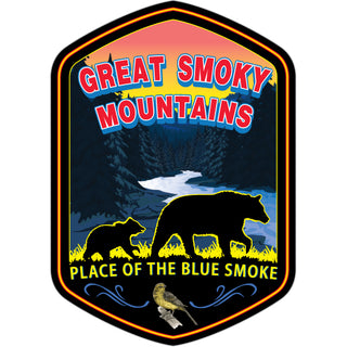 Great Smoky Mountains   Place of the blue smoke with Bears Sticker