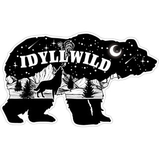 Idyllwild  California   Bear with Mountain Night Scene inside Sticker