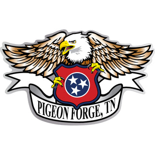 Pigeon Forge  TN   Eagle with state Shield Sticker