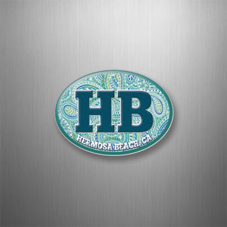 Hermosa Beach  CA   Paisley Filled Euro Oval 3D Magnet