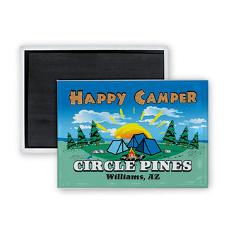 Circle Pines   Williams  AZ Happy Camper Rectangle Badge Magnet